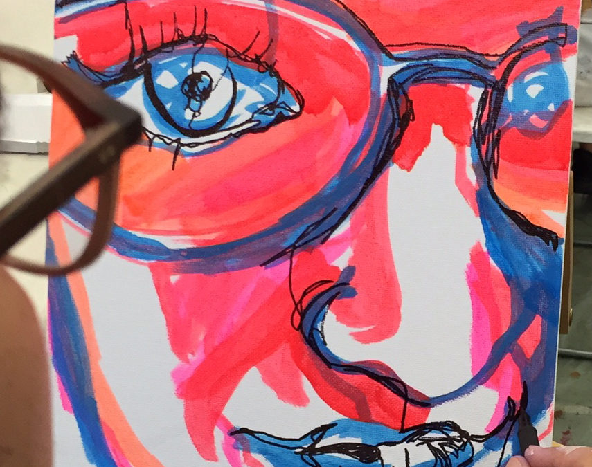 Augen, Nase, Lippen und Ohren zeichnen – als Online-Workshop angepasst