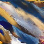 Pigmente das Fliessen des Wassers